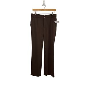 NWT Anthro Brown Trousers with Zipper Kick Flare, Size M petite